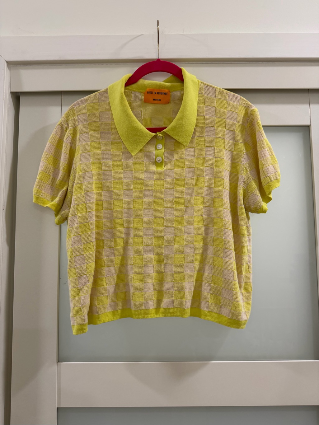 Guest In Residence Yellow Shrunken Polo